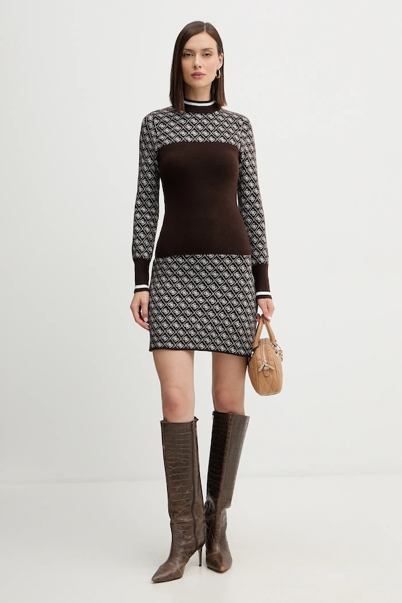 Guess sweter z dodatkiem wełny AUBREY W5BR24.Z3JD2 brązowy AW25