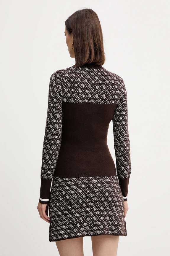 Odzież Guess sweter z dodatkiem wełny AUBREY W5BR24.Z3JD2 brązowy