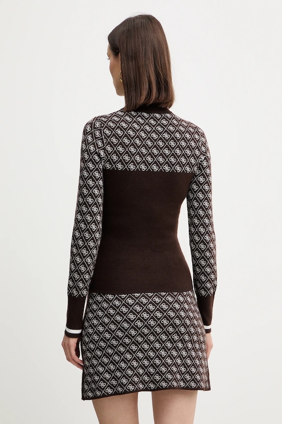 Odzież Guess sweter z dodatkiem wełny AUBREY W5BR24.Z3JD2 brązowy