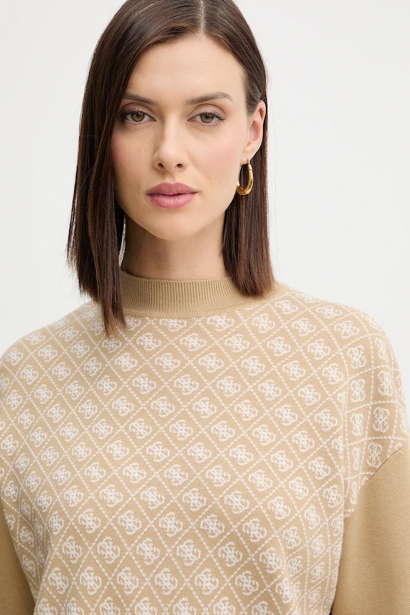 Guess pulover din amestec de lână AUBREY bej W5BR23.Z3JD2