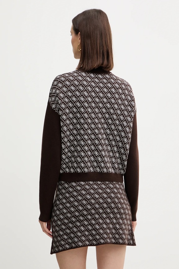 Odzież Guess sweter z domieszką wełny AUBREY W5BR23.Z3JD2 brązowy