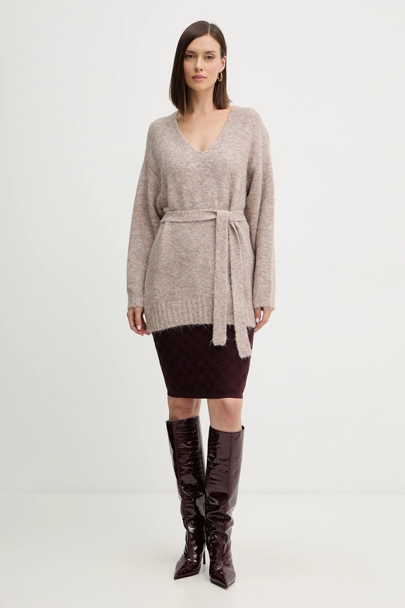 Guess pulover din amestec de lână KIYOKA W5BR0P.Z4302 maro AW25