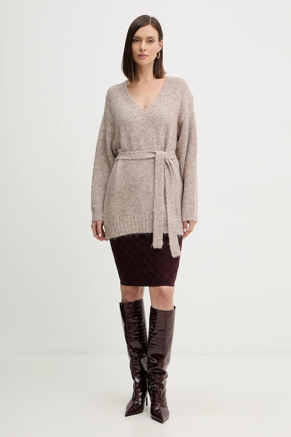 Guess pulover din amestec de lână KIYOKA W5BR0P.Z4302 maro AW25