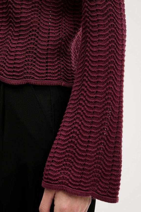 Sisley sweter bawełniany 1494M106O bordowy