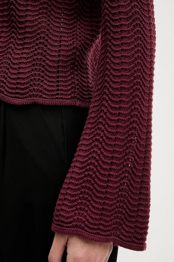 Sisley sweter bawełniany 1494M106O bordowy