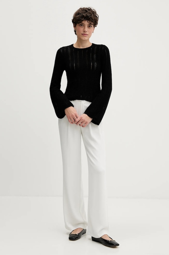 Sisley sweter bawełniany 1494M106O czarny AW25