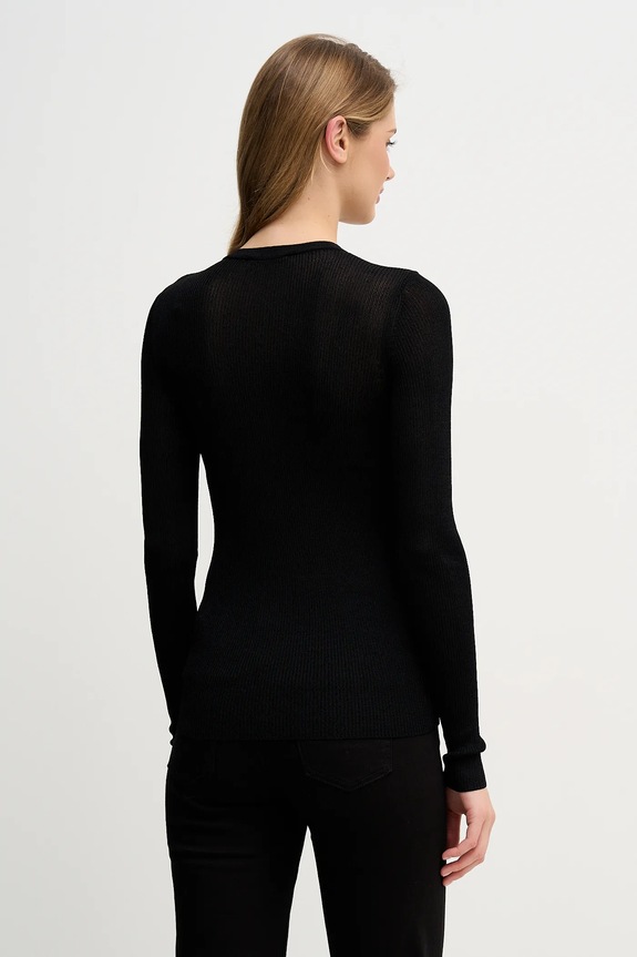 Odzież Sisley sweter 19EQM2024 czarny