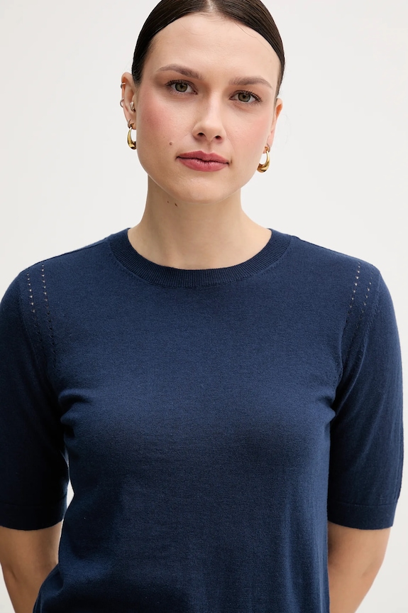 Pulover s dodatkom vune Sisley mornarsko plava 1SBXM106L