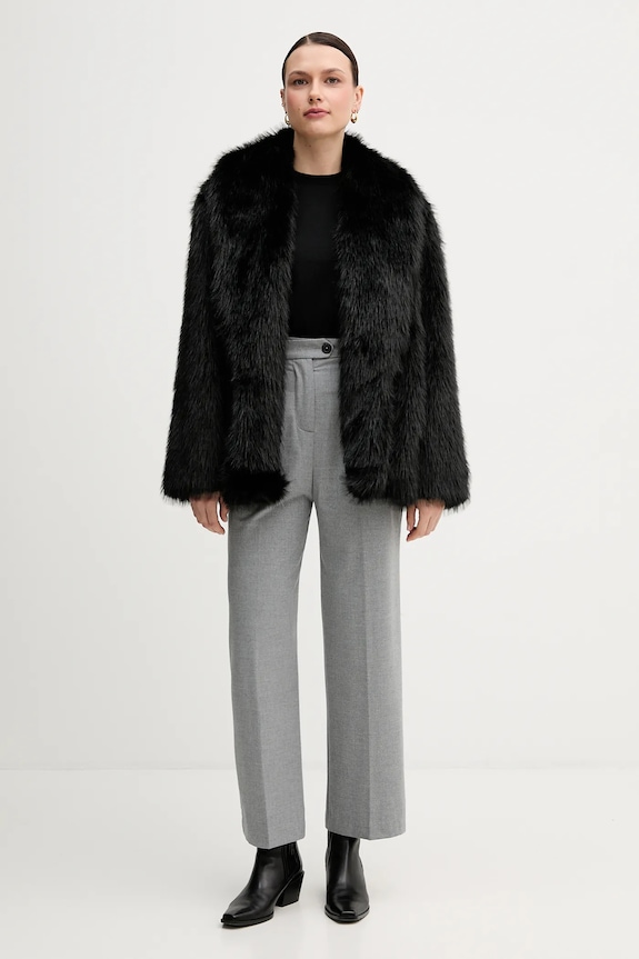 Πουλόβερ με προσθήκη μαλλιού Sisley 1SBXM106L μαύρο AW25