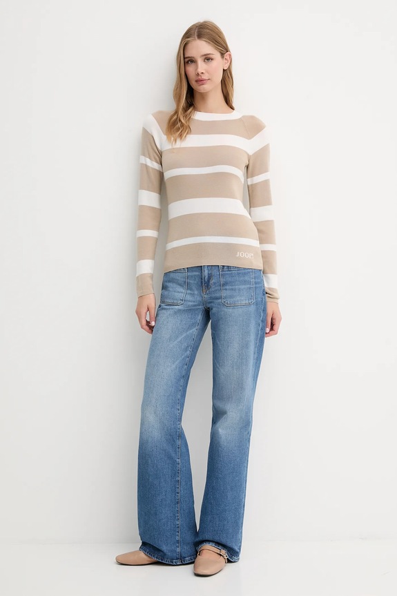 Μάλλινο πουλόβερ Joop! 30047626 μπεζ AW25