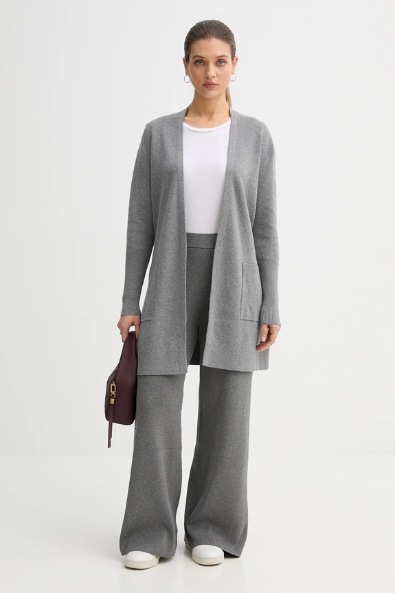 Kardigan s příměsí hedvábí Joop! 30048479 šedá AW25