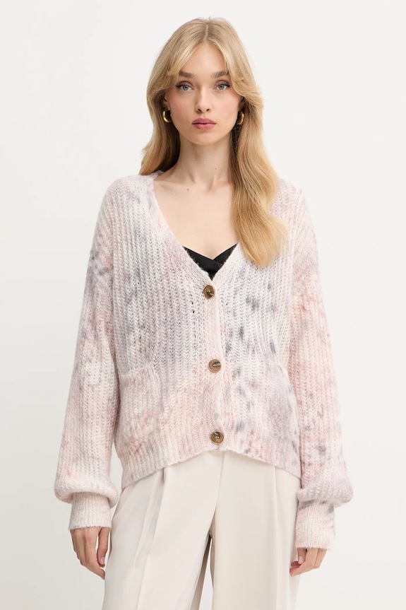 Marciano by Guess kardigan z wełną ABIR cienka różowy 5BGR32.5743Z