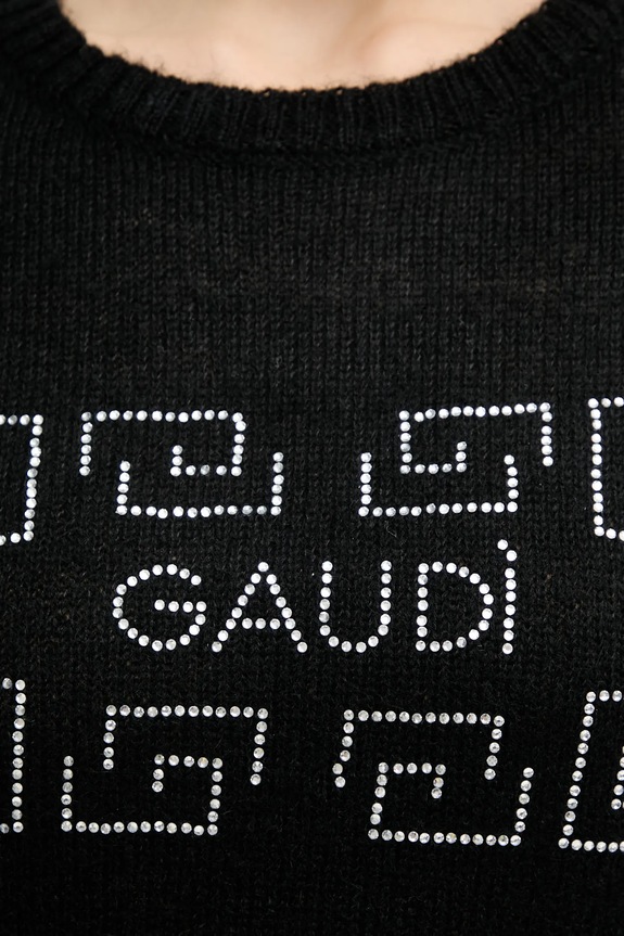 Sveter s prímesou vlny Gaudi 521BD53009 čierna