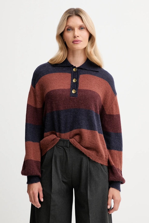 Pulover s dodatkom vune Sessun Planet friendly mornarsko plava 25109013