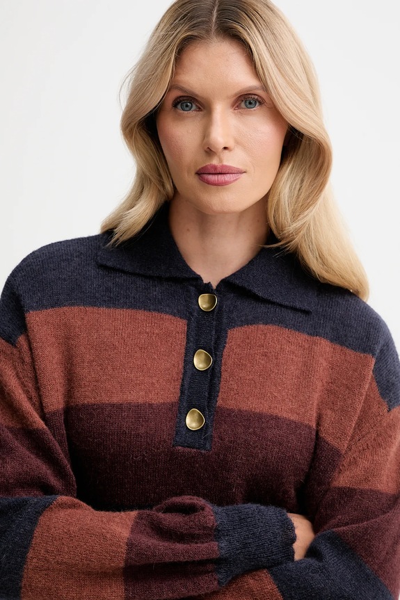 Pulover s dodatkom vune Sessun mornarsko plava 25109013