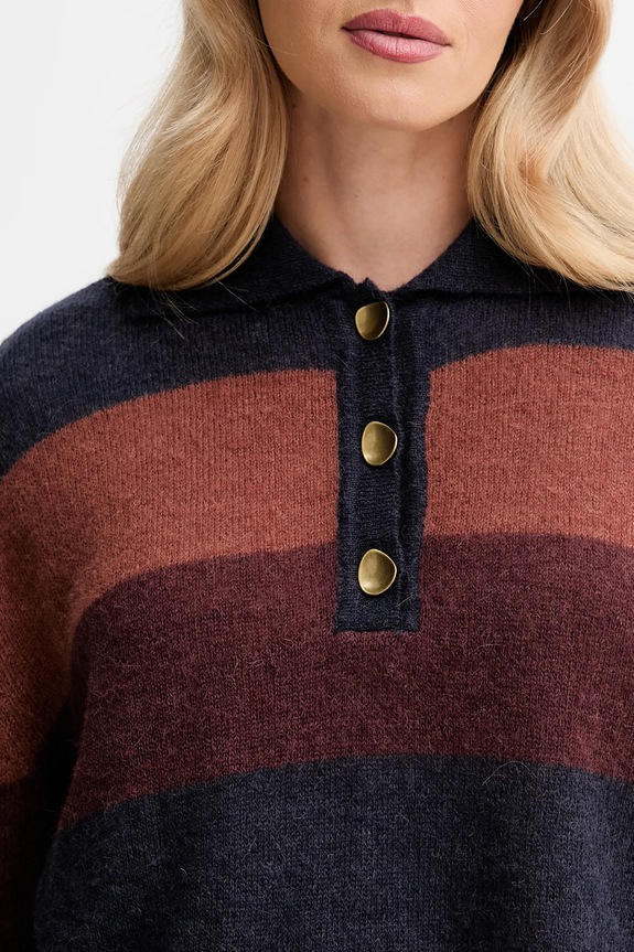 Pulover s dodatkom vune Sessun 25109013 mornarsko plava