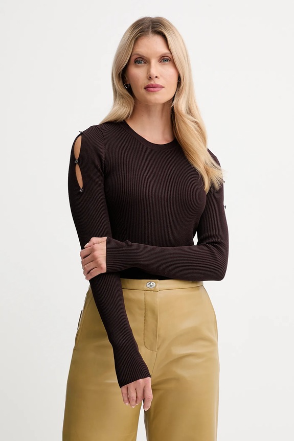 Pulover Sessun bez uzorka smeđa 25109028