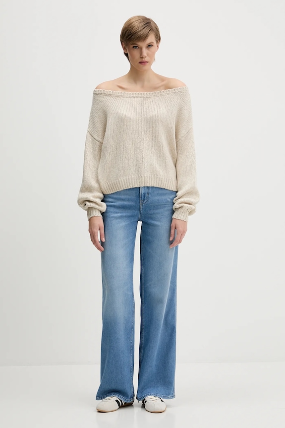 Hollister Co. sweter KI350.5072.145 beżowy AW25