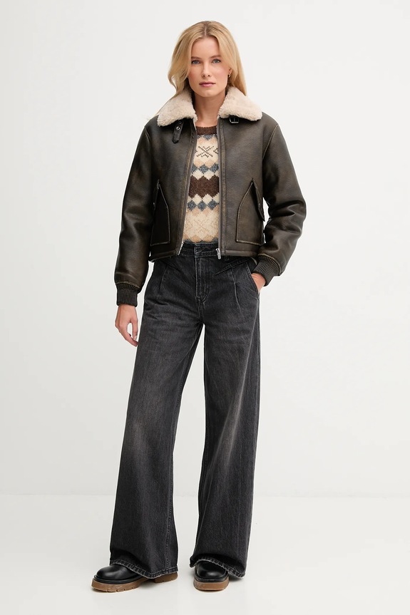 Pepe Jeans pulóver gyapjúkeverékből PL7000039 barna AW25