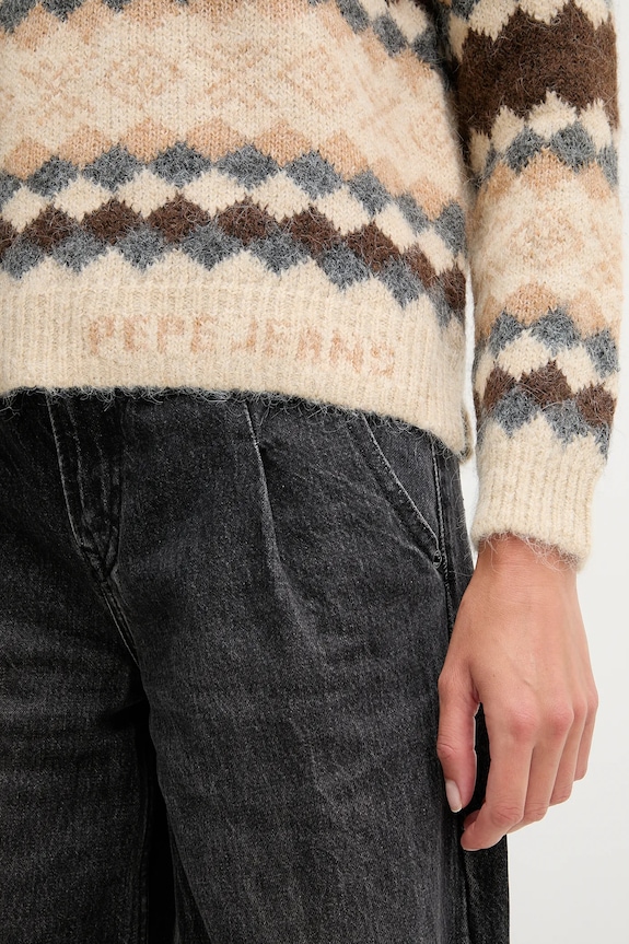 Pepe Jeans pulóver gyapjúkeverékből PL7000039 barna