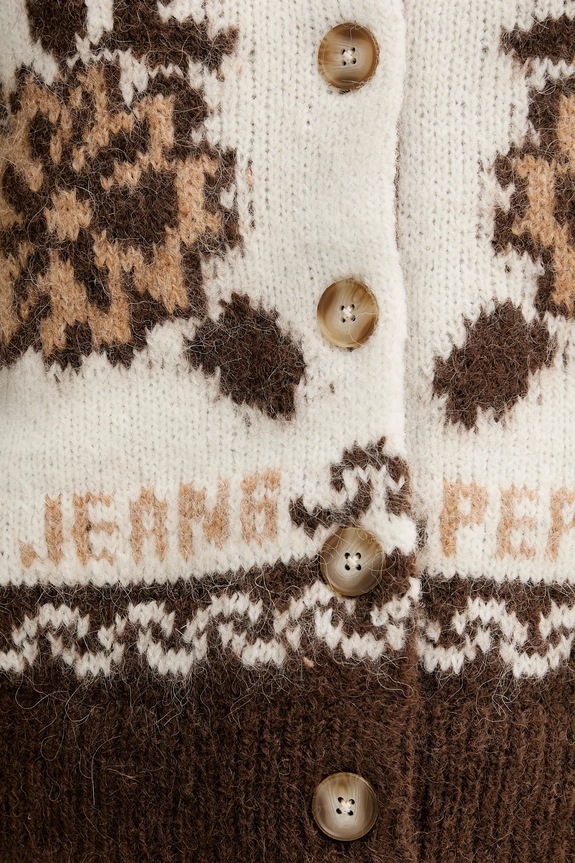 Pepe Jeans gyapjú kardigán PL7000040 barna