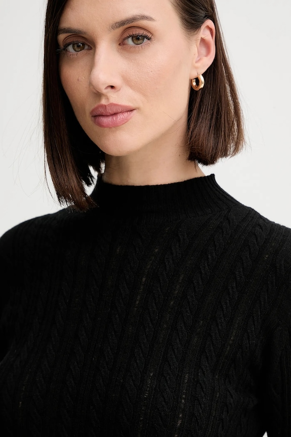 Twinset sweter z wełną czarny 252TP3321