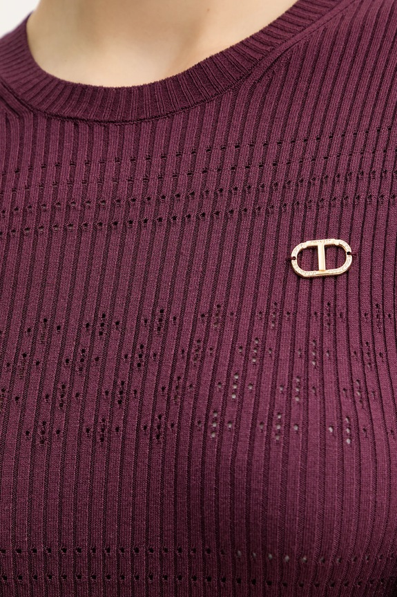 Kratka majica Twinset 252TP3240 bordo