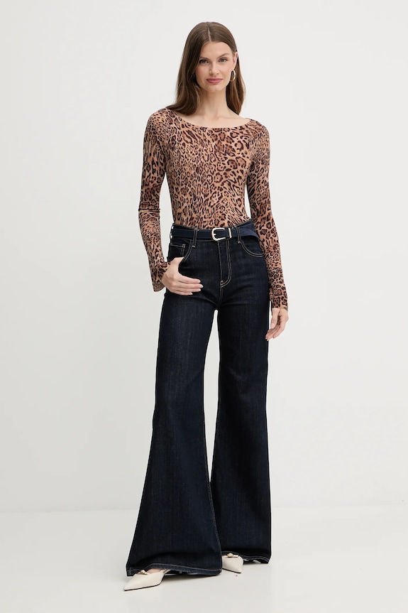 Twinset sweter wełniany 252TP3600 brązowy AW25