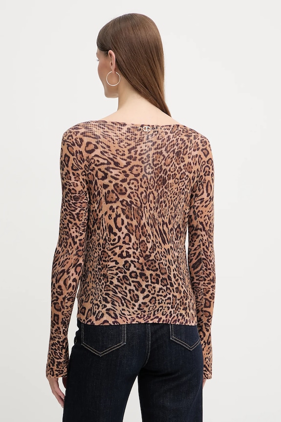 Odzież Twinset sweter wełniany 252TP3600 brązowy
