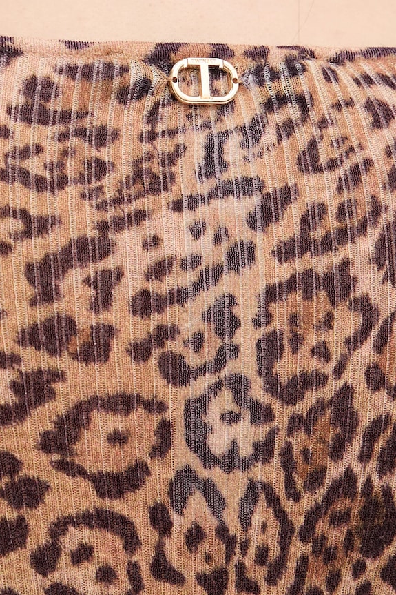 Twinset sweter wełniany 252TP3600 brązowy