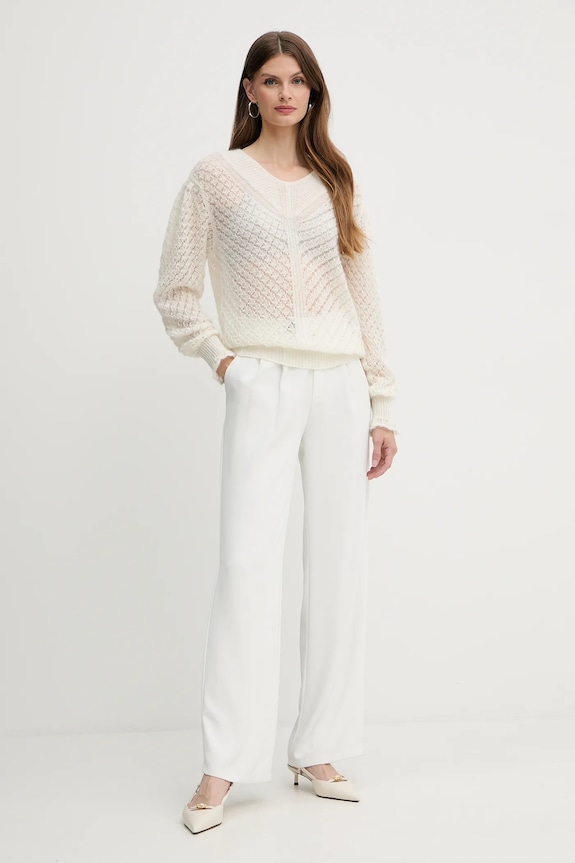 Twinset pulover din amestec de lână 252TP3522 bej AW25