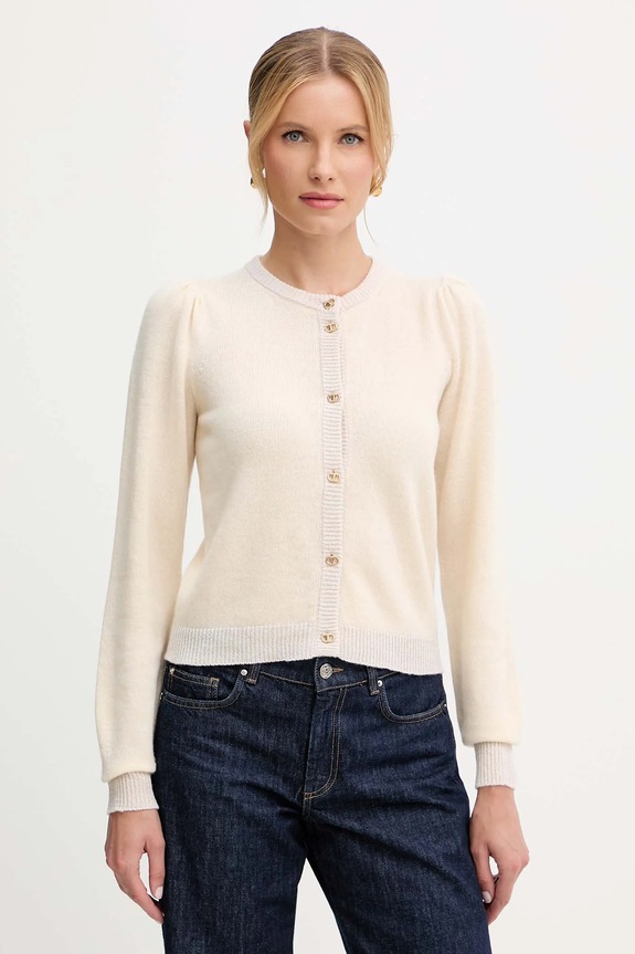 Πλεκτή ζακέτα Twinset μεσαίου πάχους μπεζ 252TP3583