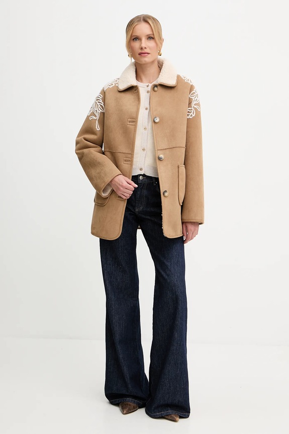 Πλεκτή ζακέτα Twinset 252TP3583 μπεζ AW25