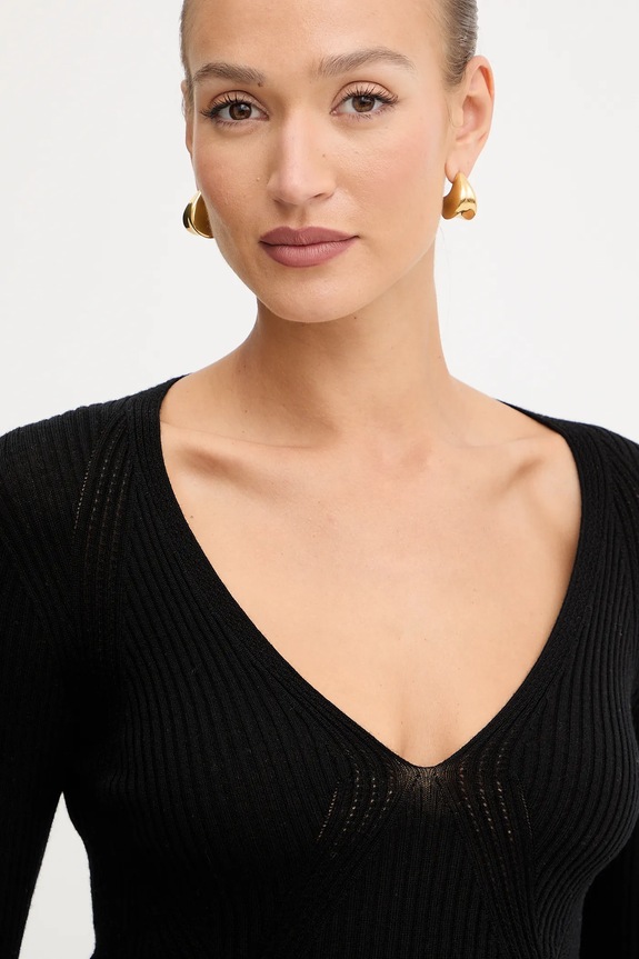 Μάλλινο πουλόβερ Twinset μαύρο 252TT3110