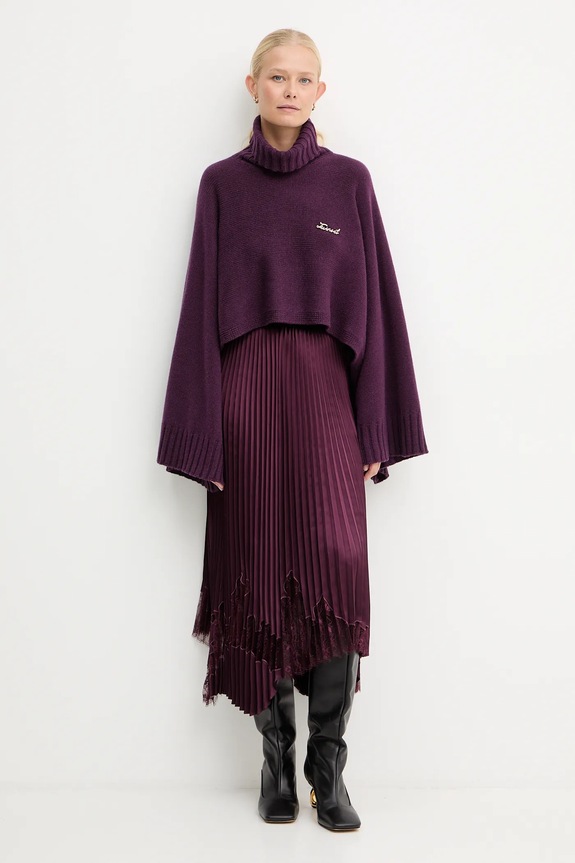 Свитер с добавлением шерсти Twinset 252TT3422 фиолетовой AW25