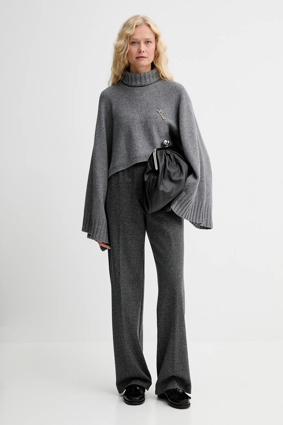 Twinset pulover din amestec de lână 252TT3422 gri AW25