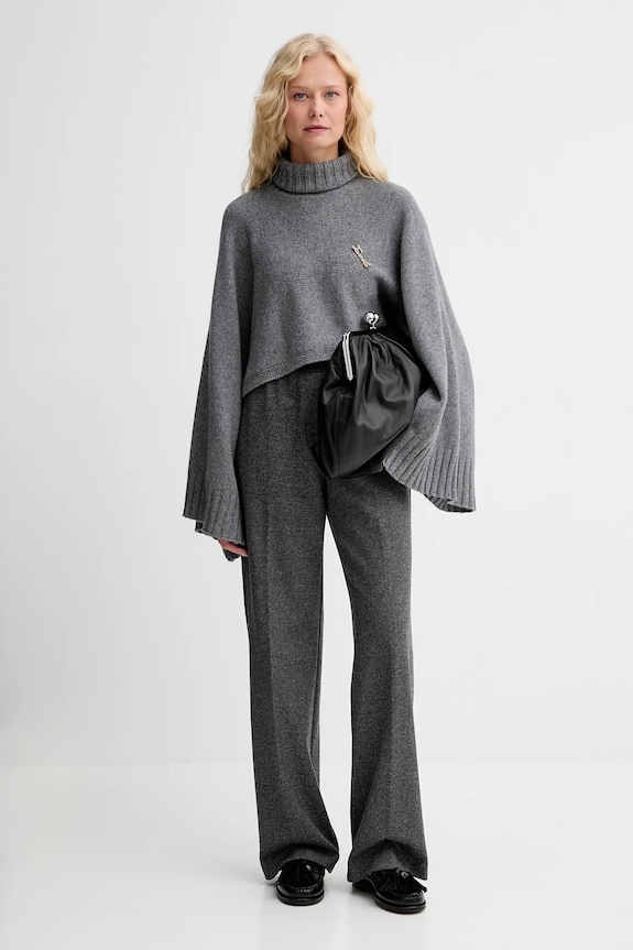 Twinset pulover din amestec de lână 252TT3422 gri AW25