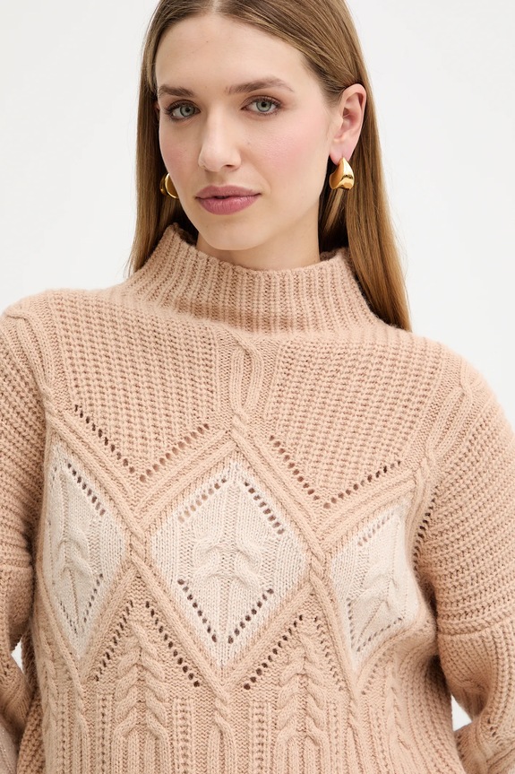 Πουλόβερ με προσθήκη μαλλιού Twinset πορτοκαλί 252TT3290