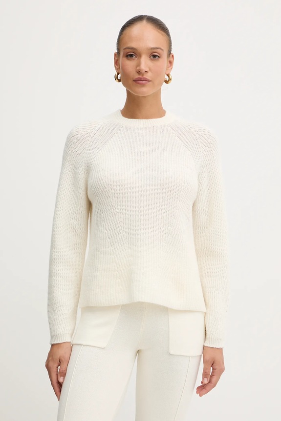 Pulover z dodatkom alpake Twinset Srednje debeline bež 252TT3060