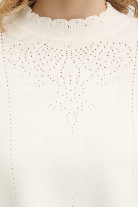 Twinset sweter z domieszką wełny 252TT3210 beżowy