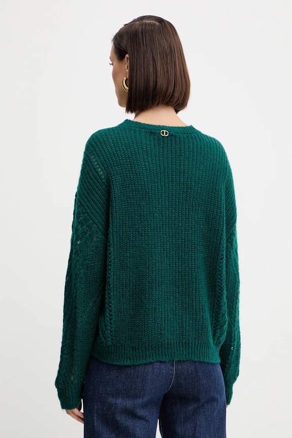 Odzież Twinset sweter z wełną 252TT3201 zielony