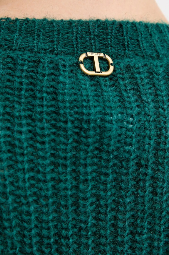 Twinset sweter z wełną 252TT3201 zielony