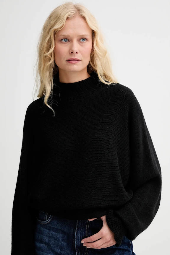 Sveter s prímesou vlny Twinset čierna 252TT3353