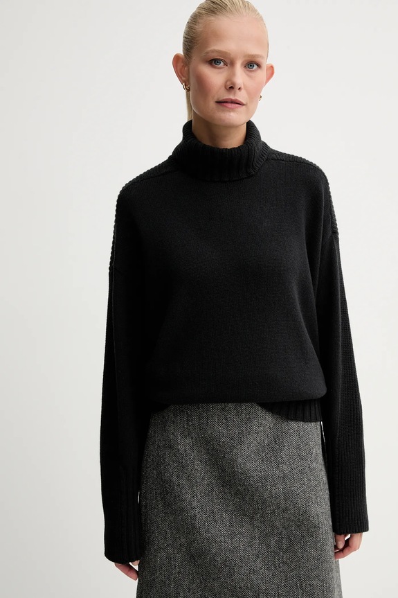 Πουλόβερ με προσθήκη μαλλιού Twinset μαύρο 252TF3023