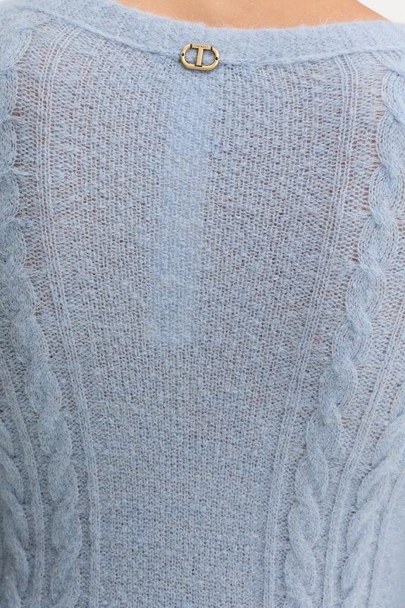 Πουλόβερ με προσθήκη μαλλιού Twinset 252TT3137 μπλε
