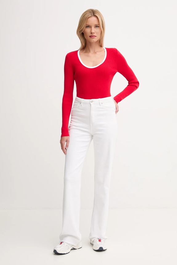 Πουλόβερ Calvin Klein Jeans LV044D360G κόκκινο AW25