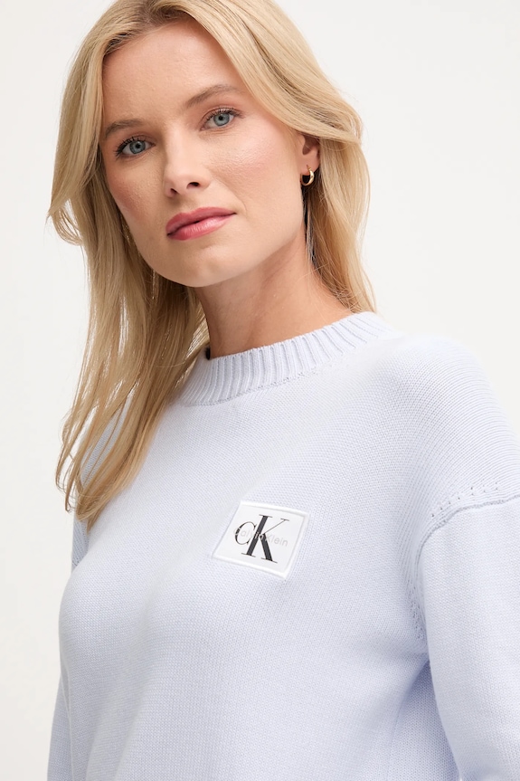 Βαμβακερό πουλόβερ Calvin Klein Jeans μπλε LV047D351G