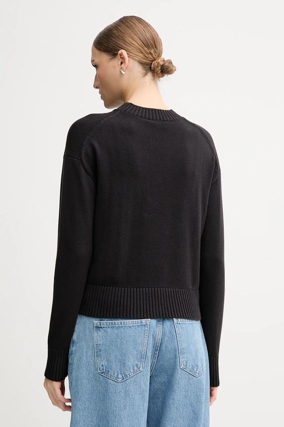 Îmbrăcăminte Calvin Klein Jeans pulover de bumbac LV047D351G negru