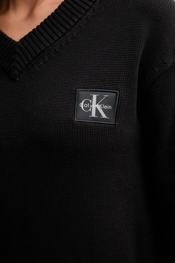Βαμβακερό πουλόβερ Calvin Klein Jeans LV047D352G μαύρο