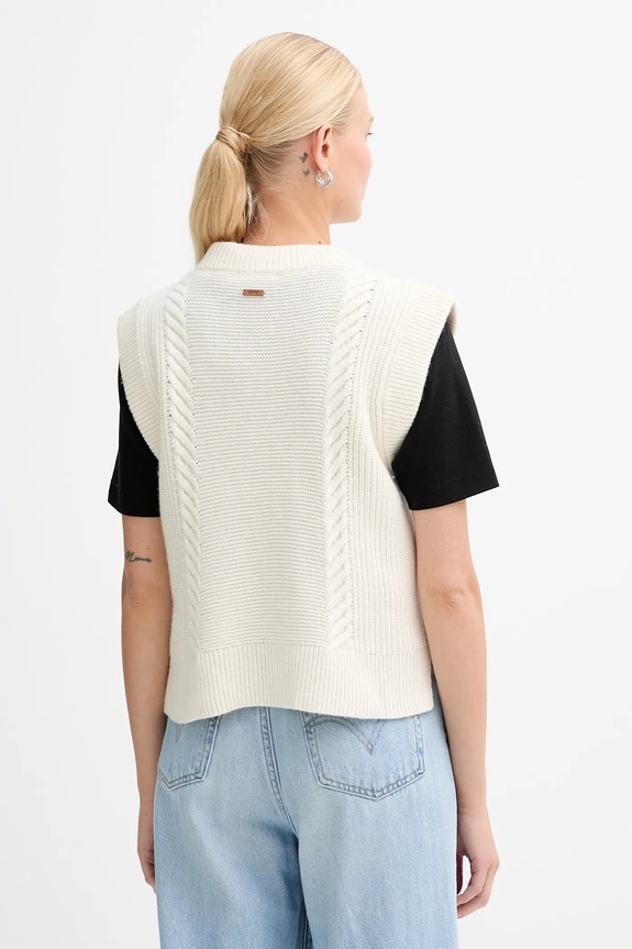 Oblečenie Vesta s prímesou vlny Levi's 0038D béžová